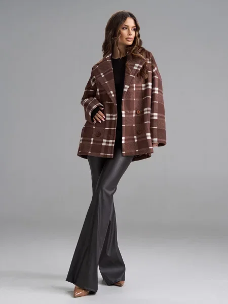 Пальто ISSA Plus кашемір коричневий