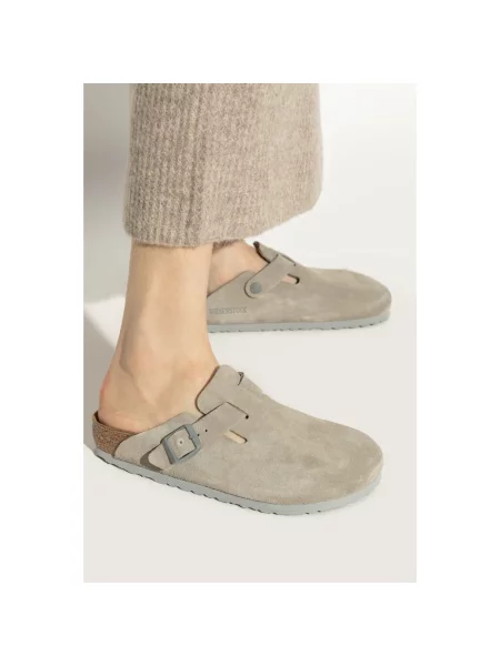 Birkenstock Obuwie Kobieta 36 EU Zamsz Klapki Boston BS szary