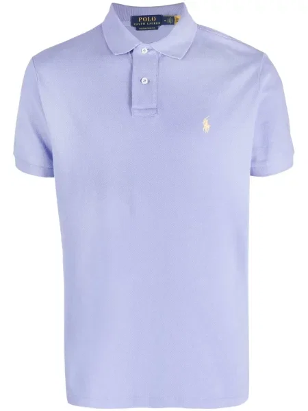 Scurt tricou polo Polo Ralph Lauren cu broderie albastru
