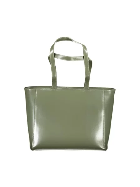 Lniana shopperka Valentino By Mario Valentino zielona