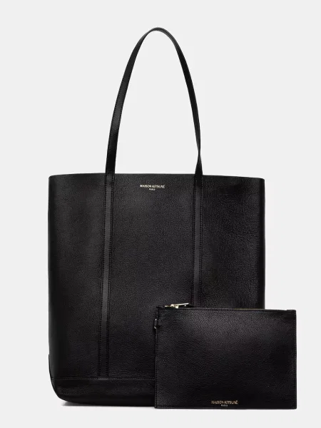 Geantă shopper Maison Kitsune din piele
