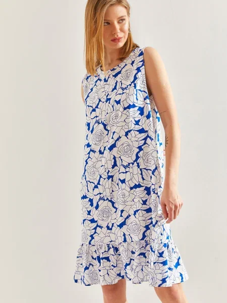 Bianco Lucci Rochie albastru alb