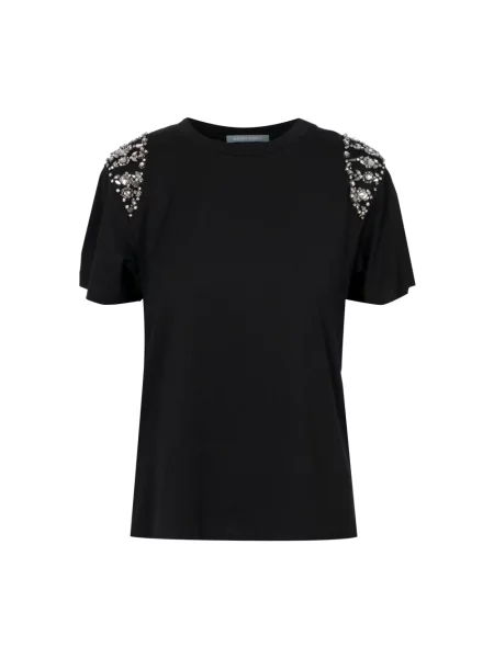 Koszulka Alberta Ferretti z odkrytymi ramionami czarna