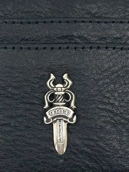 Кожено портмоне Chrome Hearts със сърца черно