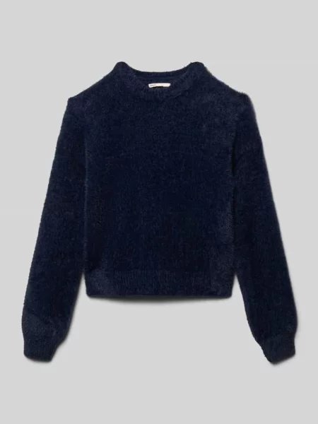 Sweter o kroju regular fit z obniżonymi ramionami model ‘NEWPIUMO’ Only granatowy