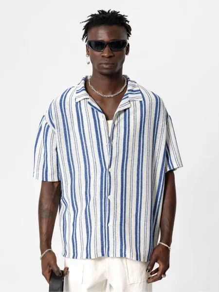 VAMOS CLO Košulja plava bijela