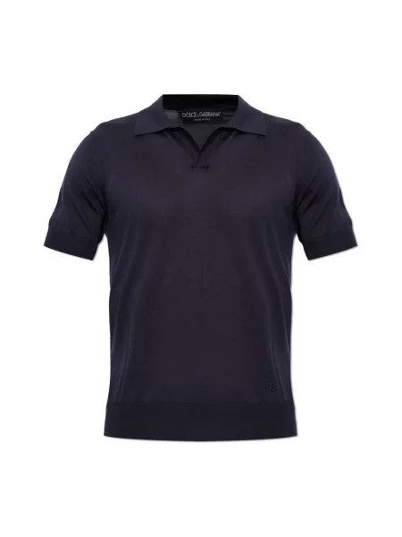 Koszulka polo Dolce And Gabbana z logo niebieska