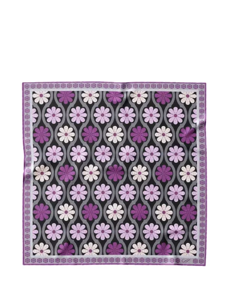 Fular Elizabetta cu model floral cu imagine negru