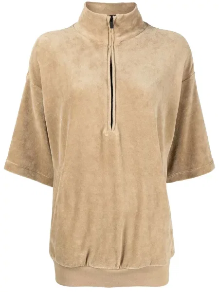 Welurowy top Fear Of God Essentials z półrękawem zielony