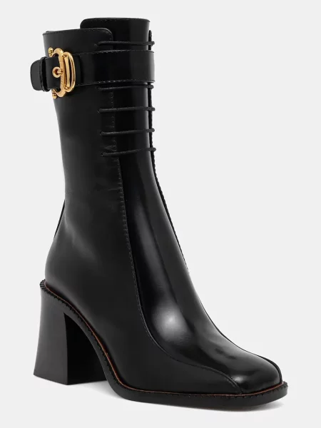 Кожени боти Pollini с дебел черно