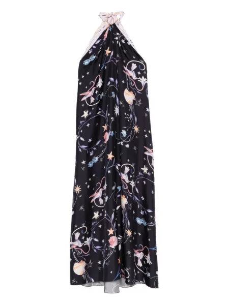 Rochie Forte_forte cu model floral cu imagine de costum negru