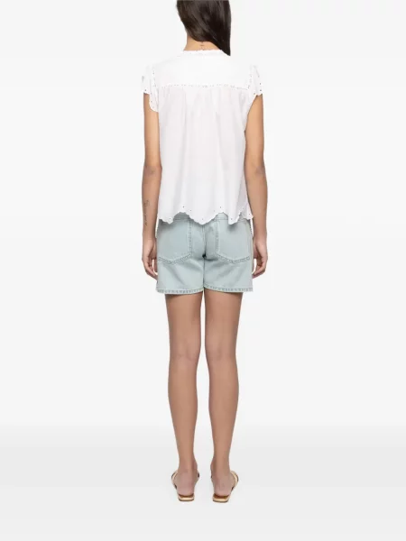 Bluză Zadig&voltaire cu broderie alb