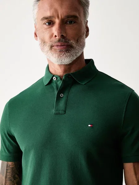 Tommy Hilfiger тениска с яка мъжка от с зелено