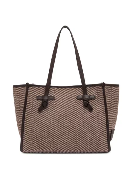 Geantă shopper Gianni Chiarini cu model herringbone maro