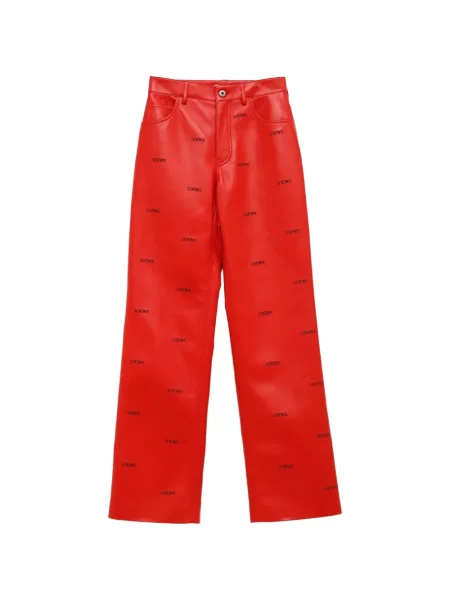 Pantaloni Loewe din piele cu imagine roșu
