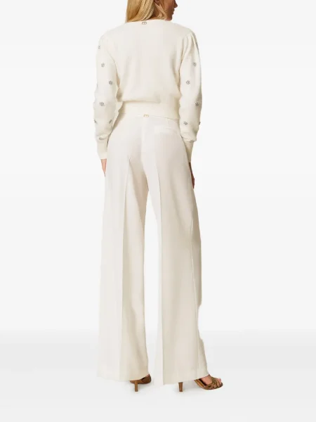 Pantaloni Twinset plisate alb