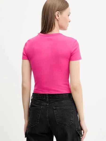 HUGO T-Shirt Cropped Fit różowy