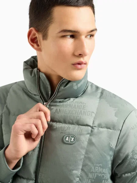 Пуховик Armani Exchange зеленый