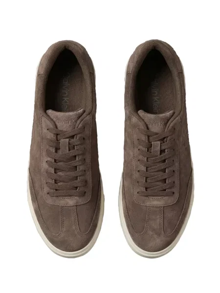 Sneakerși Calvin Klein din piele de căprioară maro