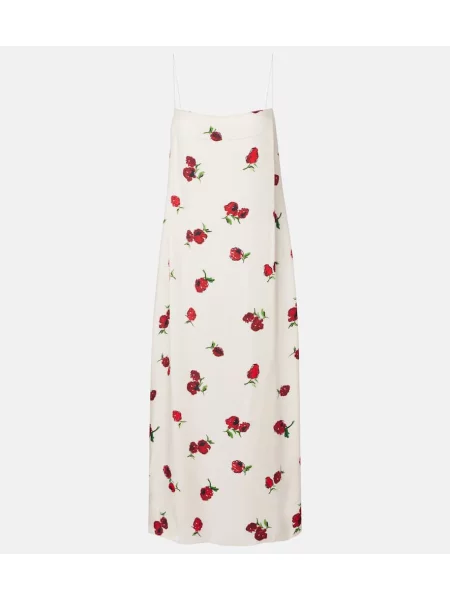 Rochie Khaite cu imagine din țesătură twill de costum alb