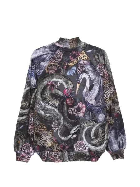 Hanorac Just Cavalli cu model floral cu imagine negru