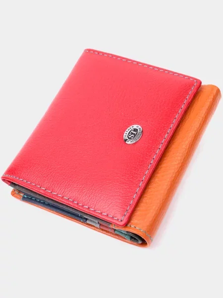Кожаный кошелек St Leather Accessories оранжевый
