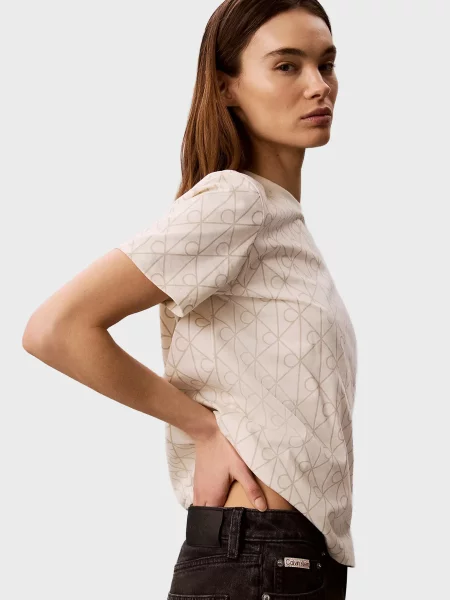 Класична футболка Calvin Klein Jeans з принтом біла