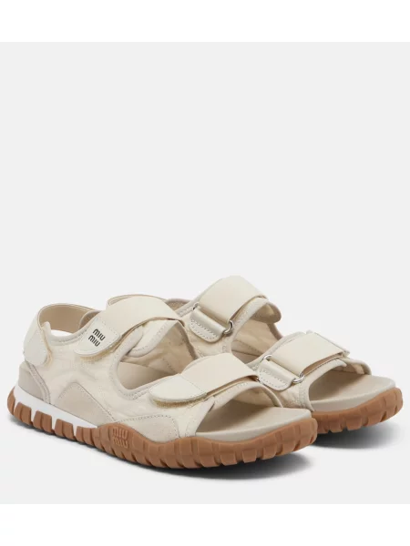 Sandale Miu Miu din piele bej
