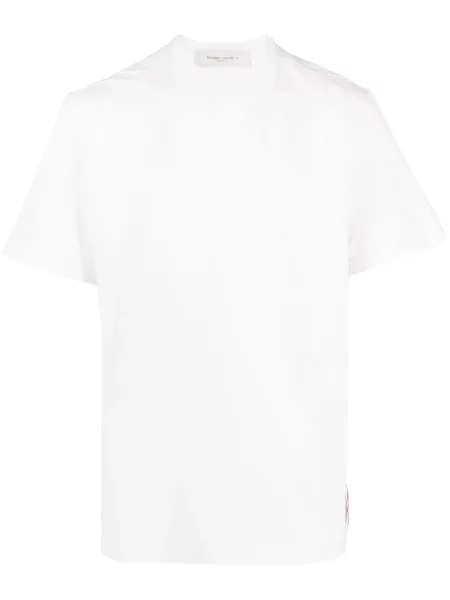 Tricou Golden Goose cu broderie scurt alb