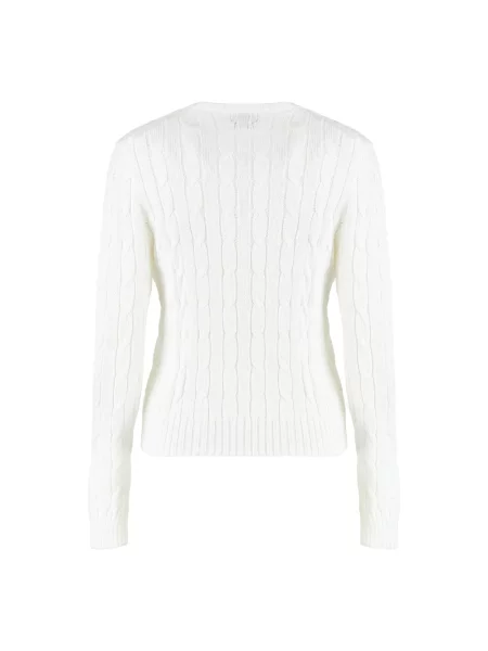 Polo Ralph Lauren Sweter z dzianiny Kobiety niebieski jednolity M biały