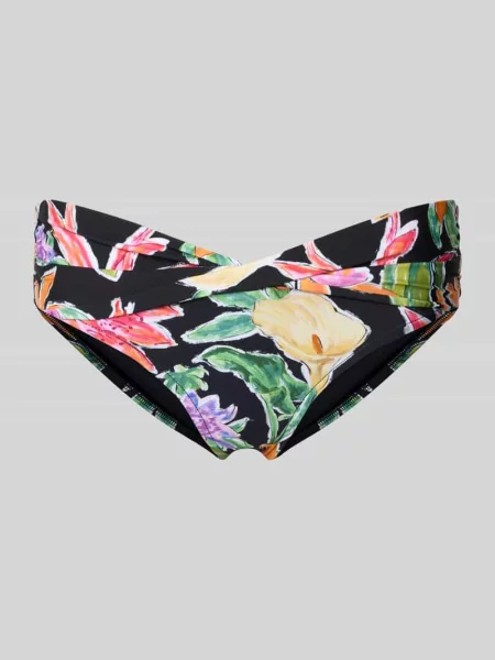 Figi bikini z kwiatowym wzorem Seafolly czarny