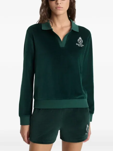 Pulover Sporty & Rich lung verde