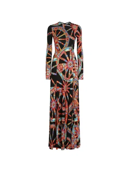 Lung rochie Dolce & Gabbana cu imagine din jerseu negru
