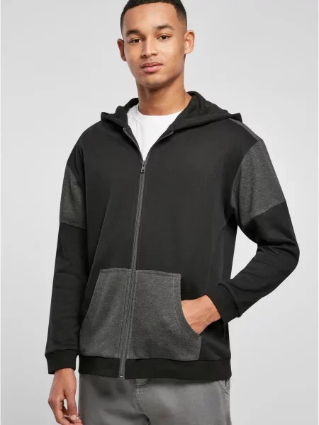 Суичър с цип Urban Classics черно