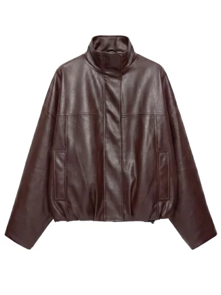 Pull&Bear Geacă de primăvară-toamnă maro
