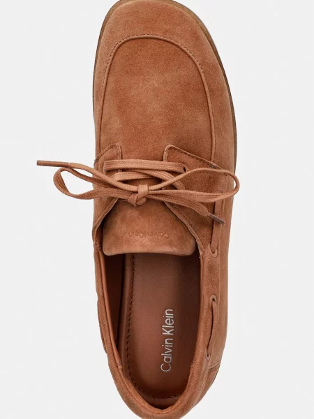 Calvin Klein mokaszin női velúr ESS BOATSHOE SUEDE barna