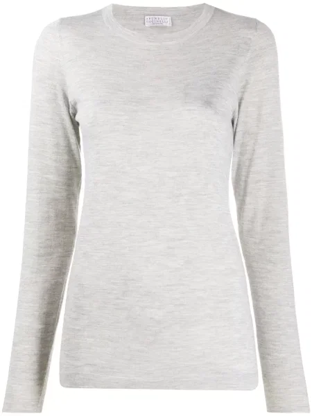 Pulover Brunello Cucinelli tricotate gri