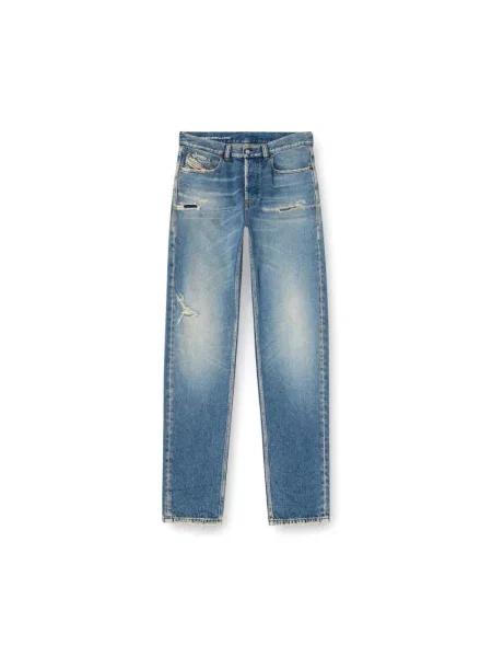 Jeansy straight leg Diesel D-Macs niebieskie