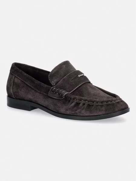 DKNY loafers slip-on pentru femei din piele întoarsă DAWES maro