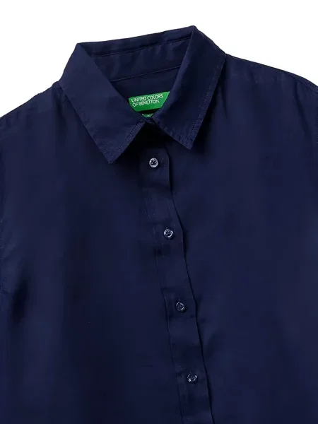 Lung cămașă Benetton albastru