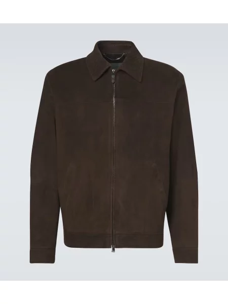 Semišová bunda Canali hnedá