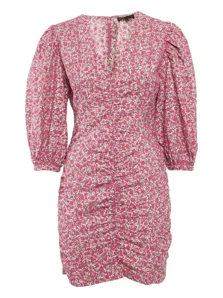 Костюм рокля Maje на цветя розово