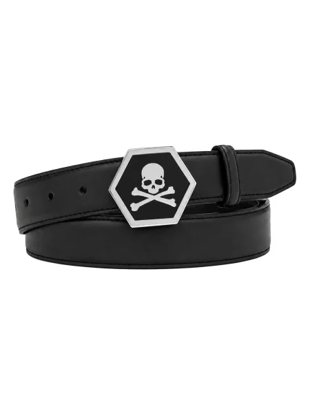 Pasek Philipp Plein skórzany czarny