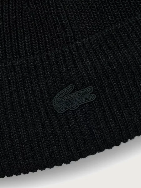 Lacoste căciulă cu pompon cu lână verde
