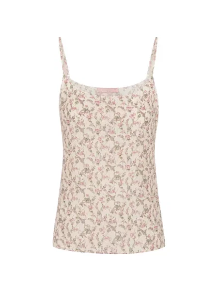 Maiou Kristina Ti cu model floral cu imagine alb