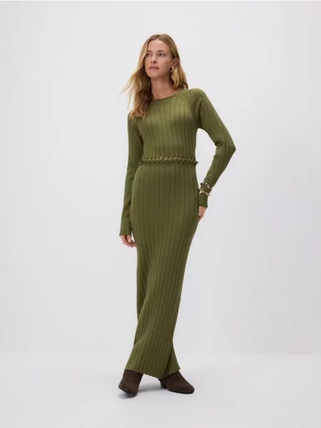 Замшевые ковбойские ботильоны Reserved коричневые