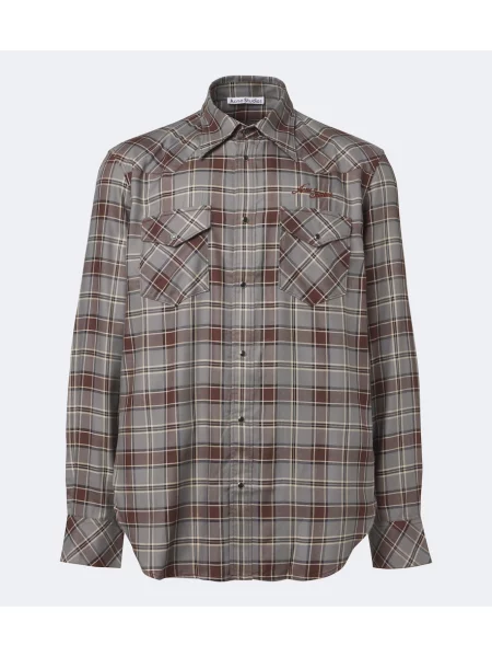 Cămașă Acne Studios în carouri de flanelă