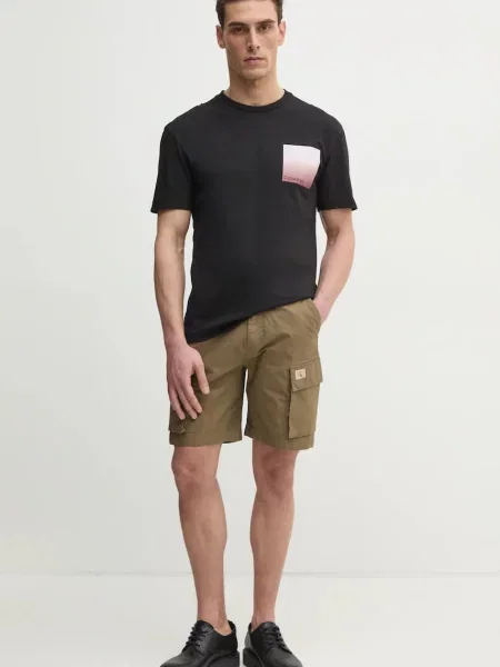 Calvin Klein Jeans šortky Kaki zelená