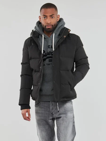 Bunda Superdry s kapucňou čierna