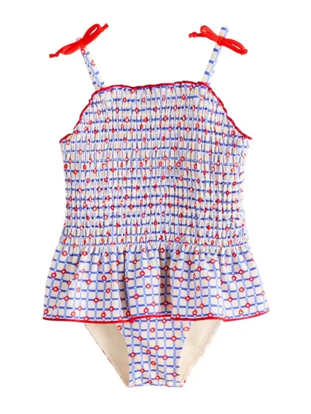 Next Costum de baie întreg albastru / roșu alb